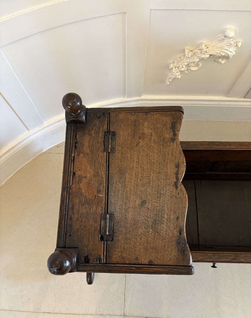 Antique William and Mary Quality Oak Panelled Rocking Crib